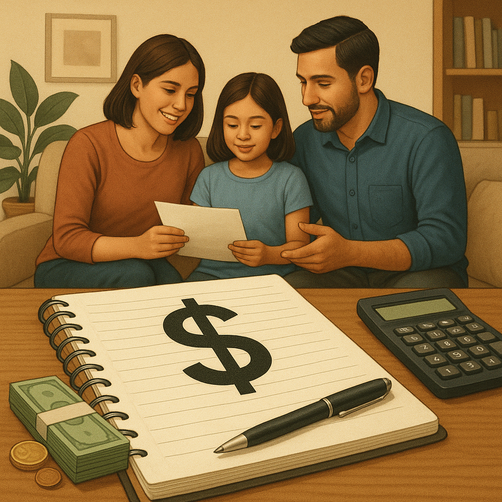 Painel financeiro com gráficos para organização financeira familiar